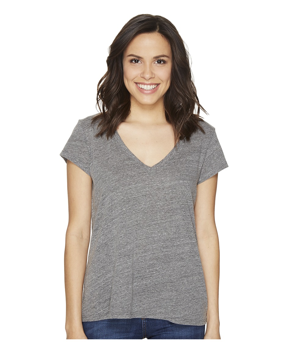 Michael Stars Jersey Short Sleeve V-Neck (Heather Grey) Women