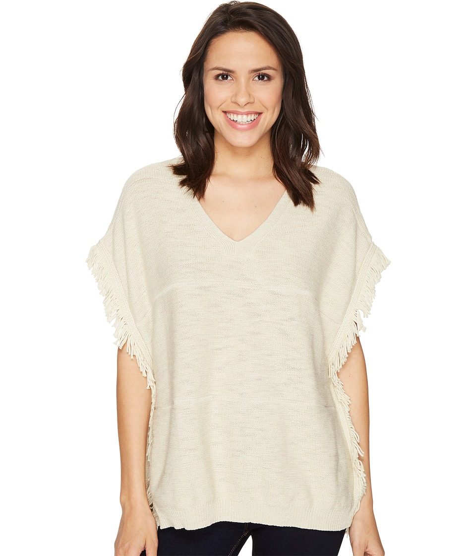Michael Stars Cotton Slub V-Neck Poncho (Parchment) Women