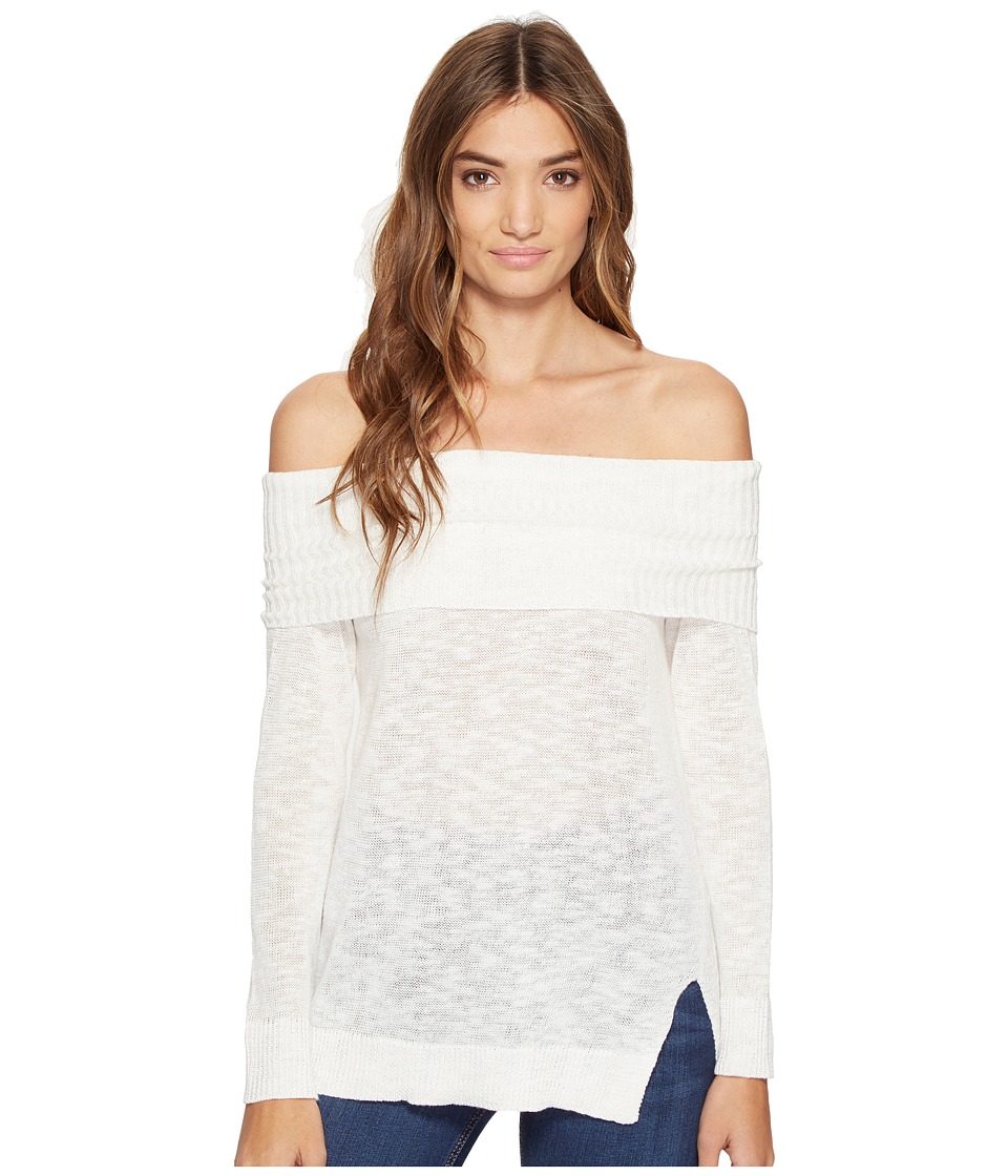 Michael Stars Linen Blend Off the Shoulder (Chalk) Women
