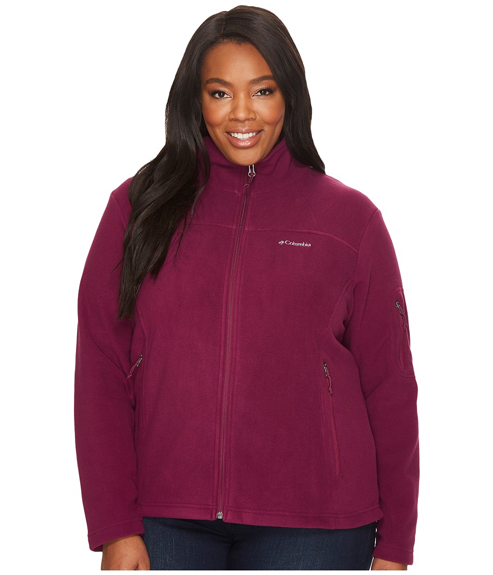 Columbia Plus Size Fast Trektm II Full Zip Fleece Jacket (Dark Raspberry) Women