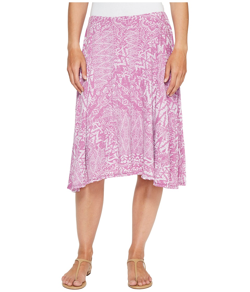 Mod-o-doc Patchwork Burnout Jersey Swing Skirt with Lining (Aster) Women