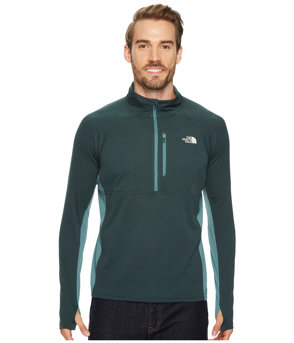 The North Face Impulse Active 1/4 Zip (Darkest Spruce Heather/Silver Pine Green) Men