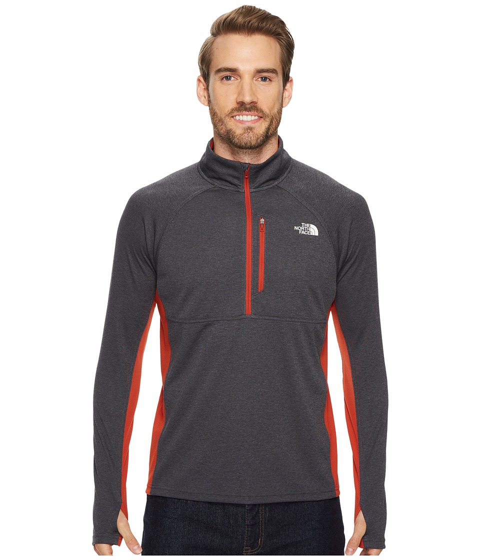 The North Face Impulse Active 1/4 Zip (TNF Dark Grey Heather/Ketchup Red) Men