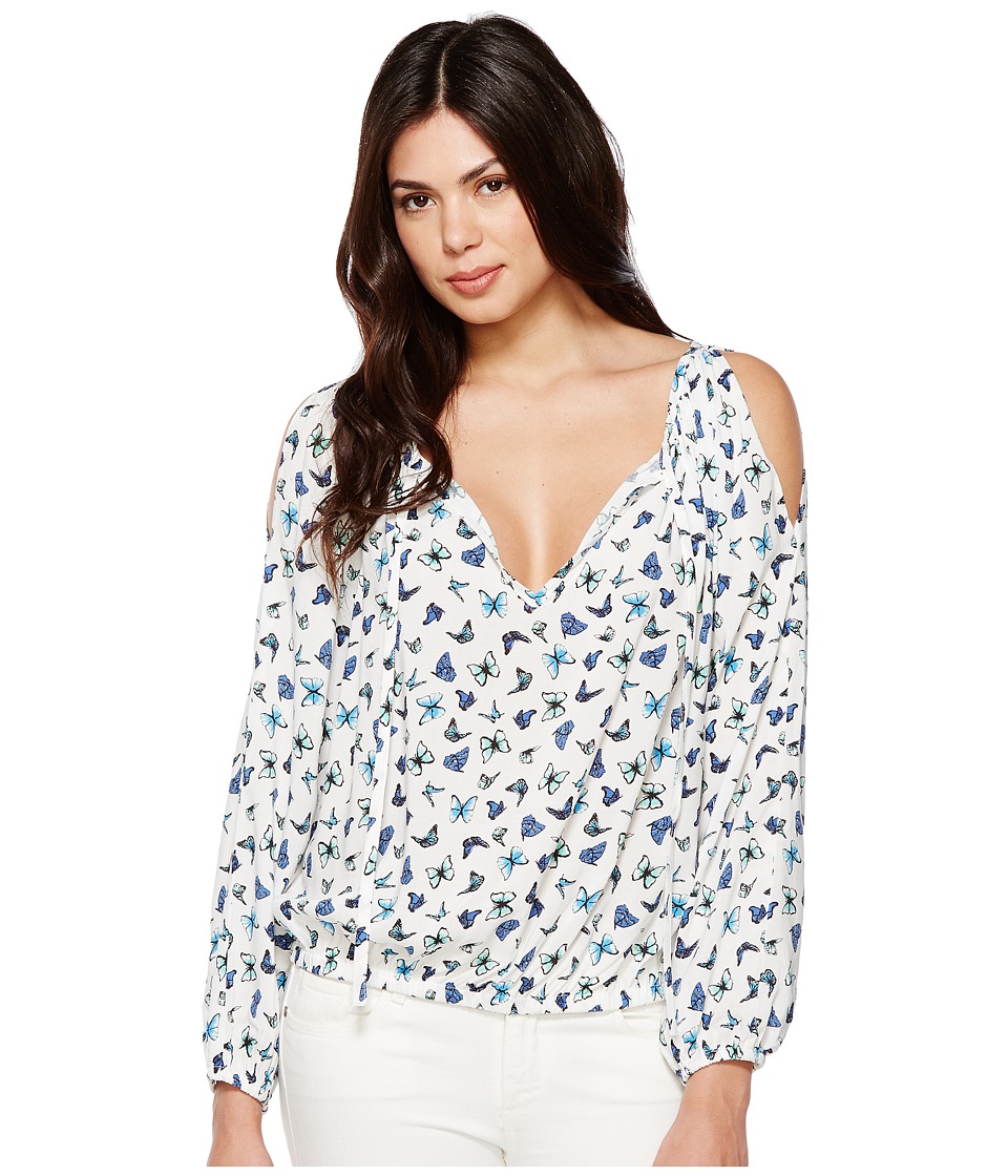 Karen Kane Cold Shoulder Peasant Top (Print) Women
