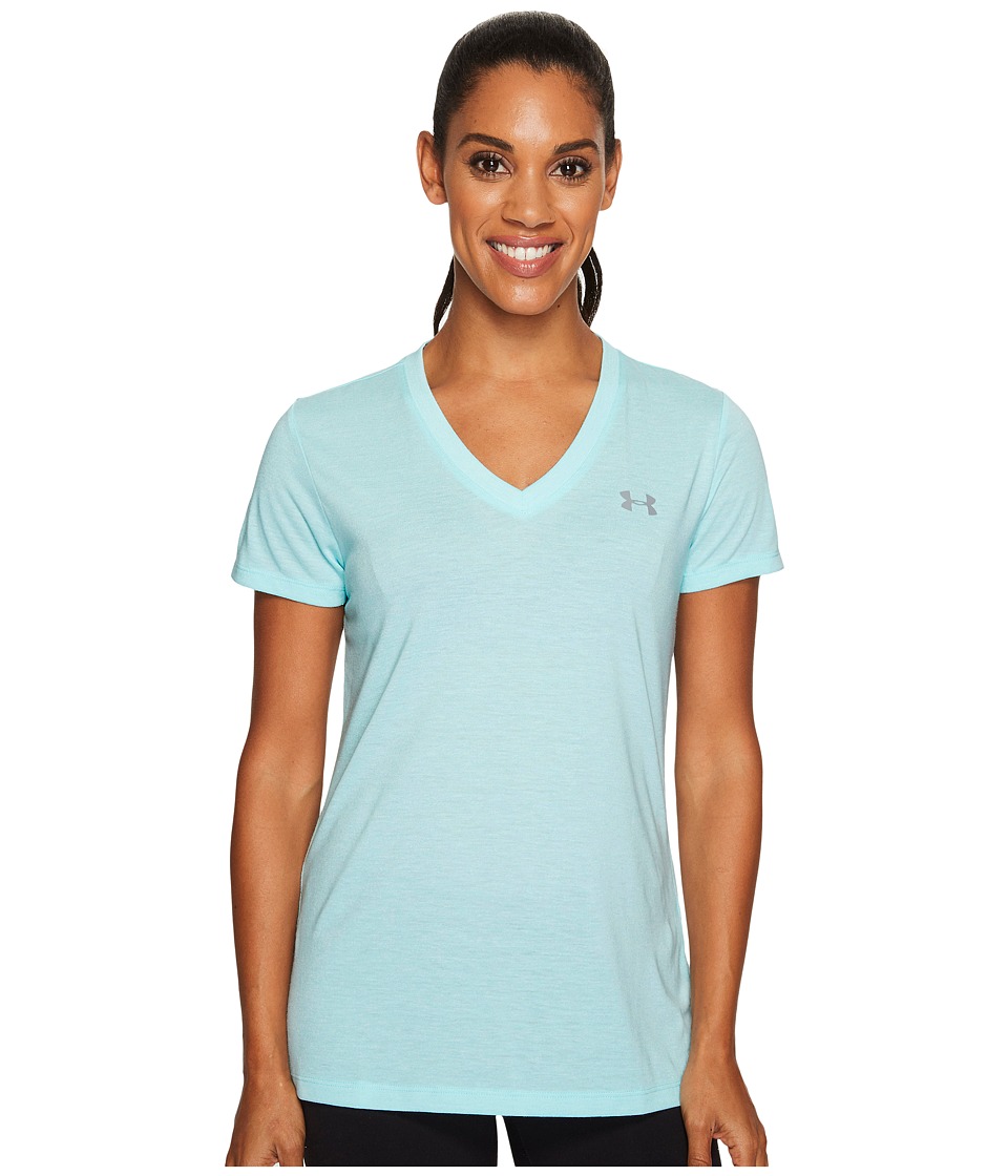 Under Armour Threadborne Train Short Sleeve V-Neck Twist (Blue Infinity/Steel) Women