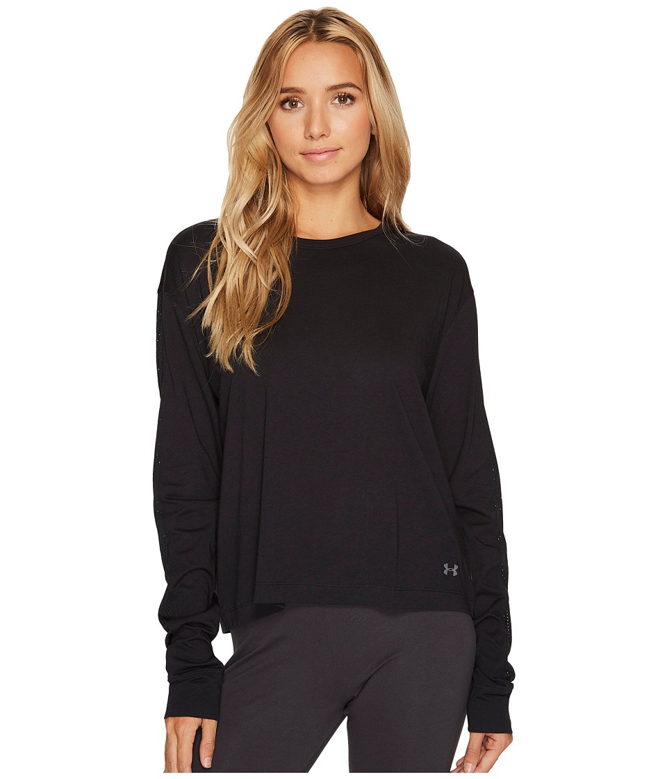 Under Armour Favorite Mesh Long Sleeve Graphic (Black/Black/Graphite) Women