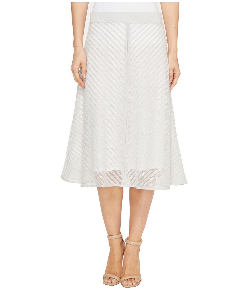 NIC+ZOE Sheer Stripe Skirt (Smoke) Women