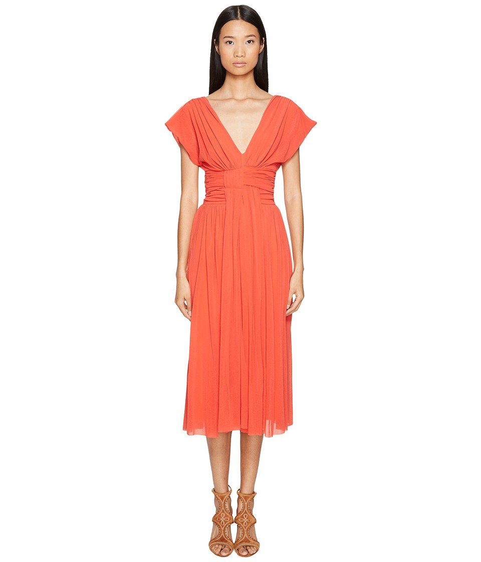FUZZI Solid Cocktail Dress (Arancione) Women