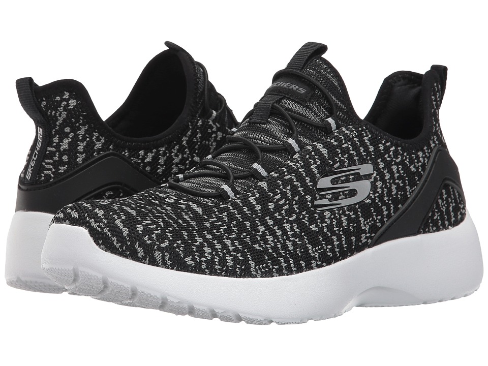 SKECHERS Knitted Ankle Bootie Bungee (Black/Gray) Women