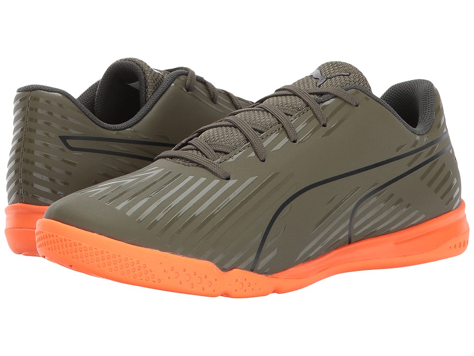 Puma Kids evoSPEED Star S2 (Little Kid/Big Kid) (Olive Night/Puma Black/Shocking Orange) Kids Shoes