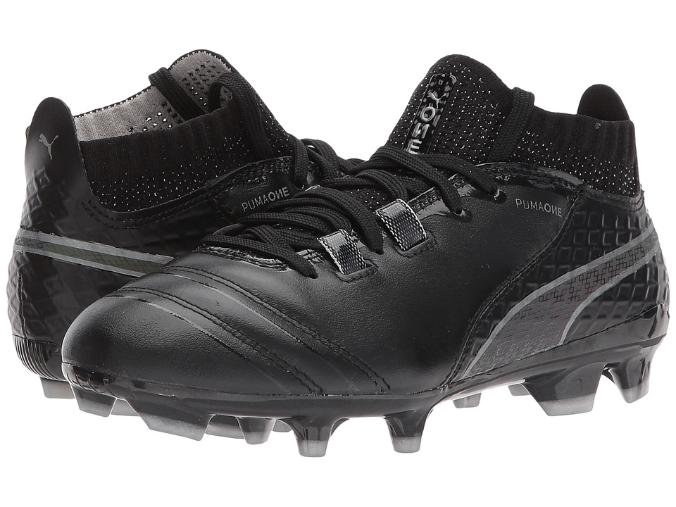 Puma Kids ONE 17.1 FG (Little Kid/Big Kid) (Puma Black/Puma Black/Silver) Kids Shoes