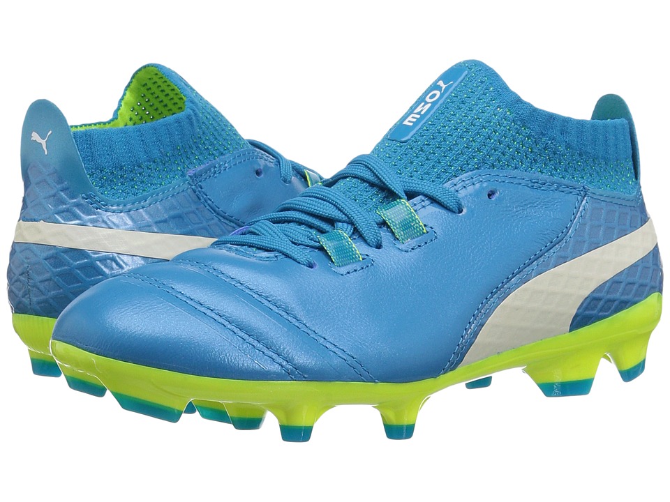 Puma Kids ONE 17.1 FG (Little Kid/Big Kid) (Atomic Blue/Puma White/Safety Yellow) Kids Shoes