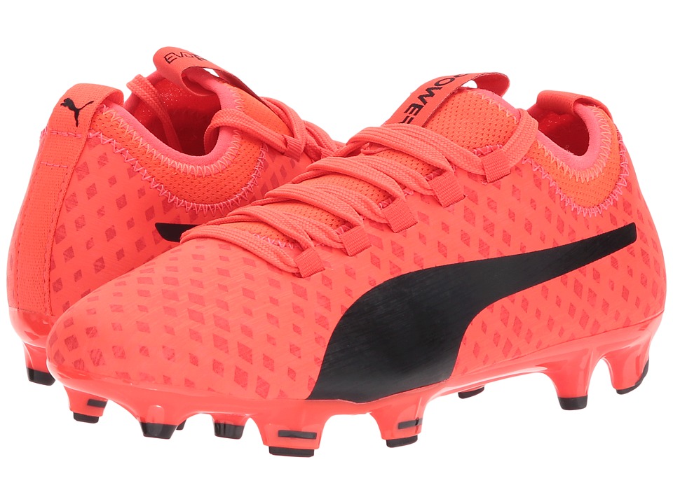Puma Kids evoPOWER Vigor 3D 3 FG (Little Kid/Big Kid) (Fiery Coral/Puma Black/Toreador) Kids Shoes