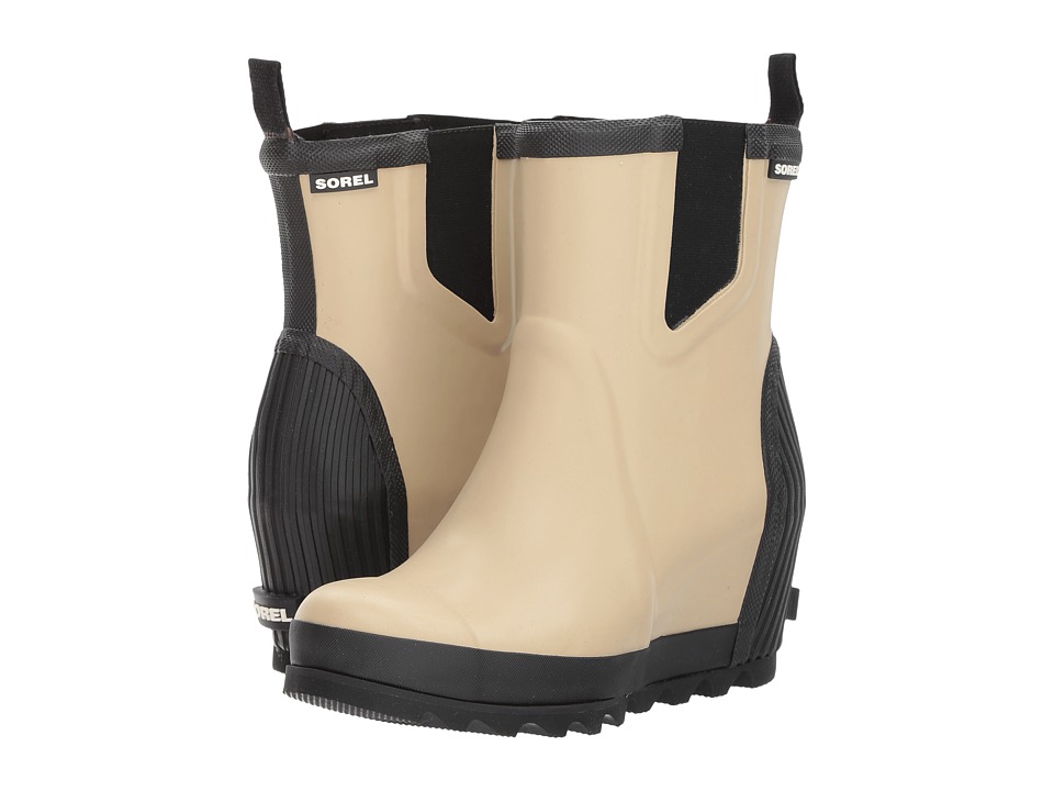SOREL Joan Rain Wedge Chelsea Felt (Beach/Sea Salt) Women