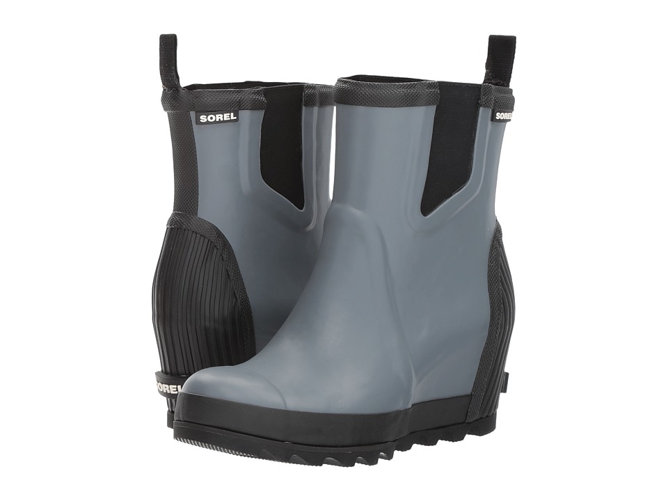 SOREL Joan Rain Wedge Chelsea Felt (Graphite/Black) Women