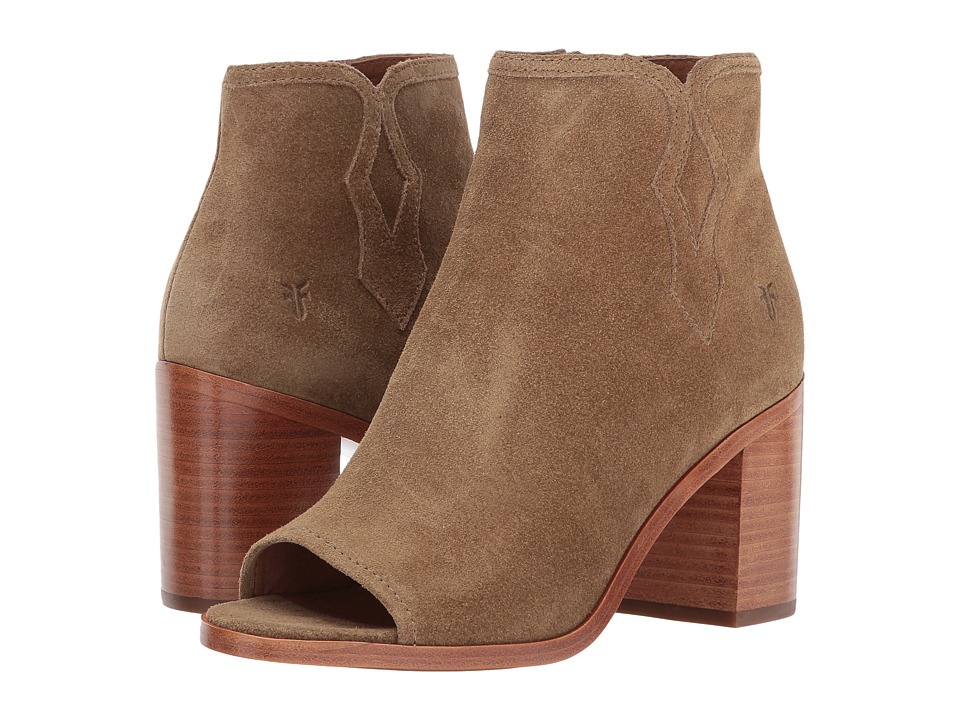 Frye Danica Peep Bootie (Sand Soft Oiled Suede) Women