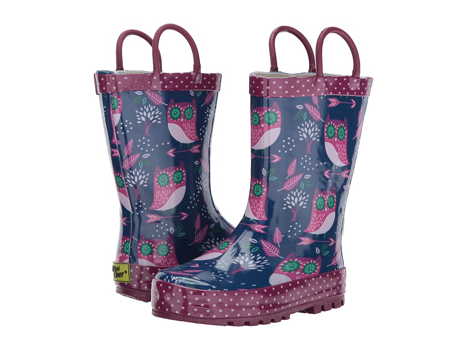 Western Chief Kids Owl Dream Rain Boots (Toddler/Little Kid) (Navy) Girls Shoes