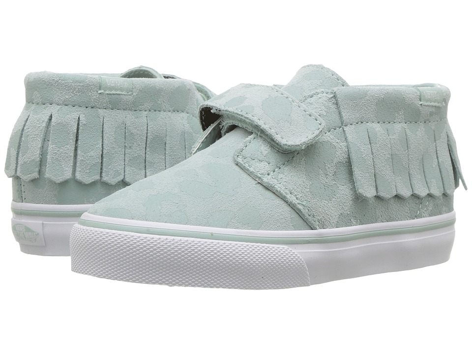 Vans Kids Chukka V Moc (Toddler) ((Leopard Suede) Harbor Grey) Girls Shoes