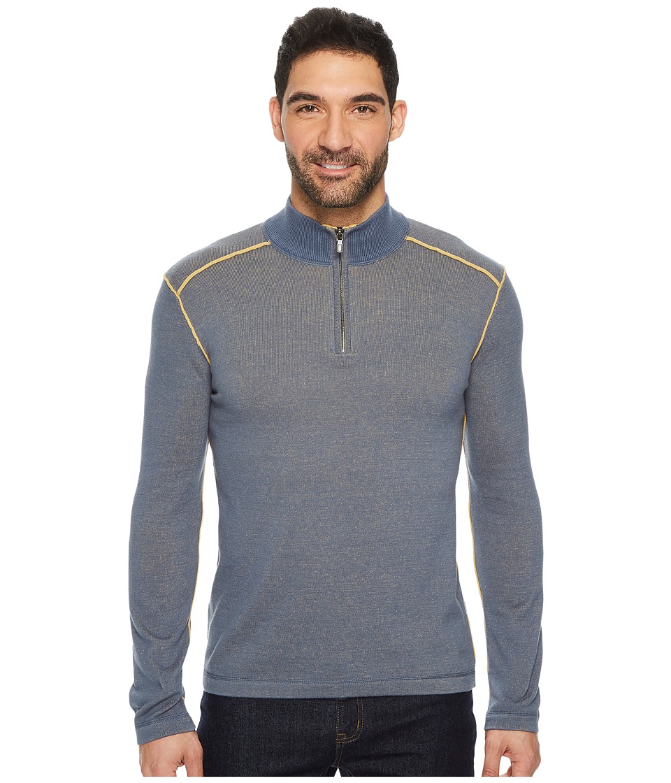 Ecoths Noah Zip Neck Sweater (Vintage Indigo) Men