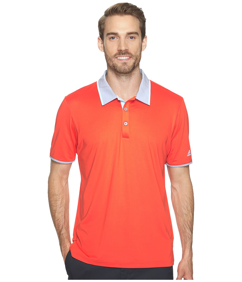 adidas Golf Climacool Performance Polo (Blaze Orange) Men