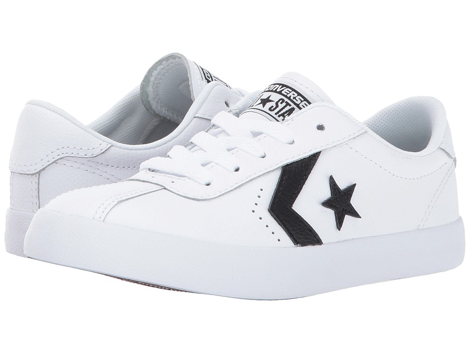 Converse Kids Breakpoint Leather Ox (Little Kid/Big Kid) (White/Black/White) Boy