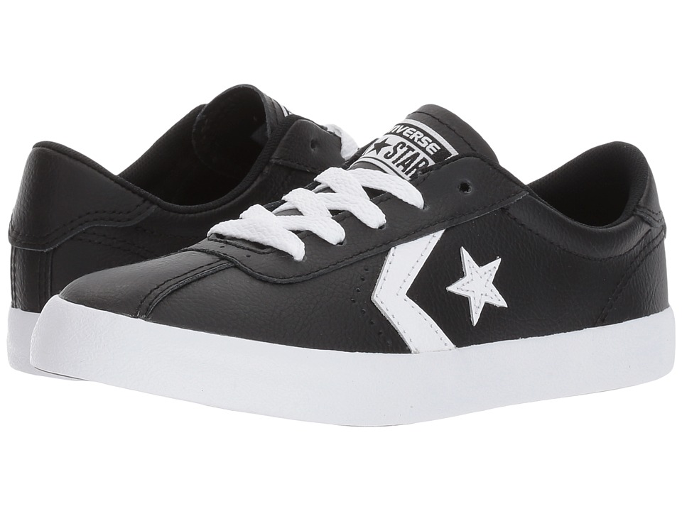 Converse Kids Breakpoint Leather Ox (Little Kid/Big Kid) (Black/White/Black) Boy