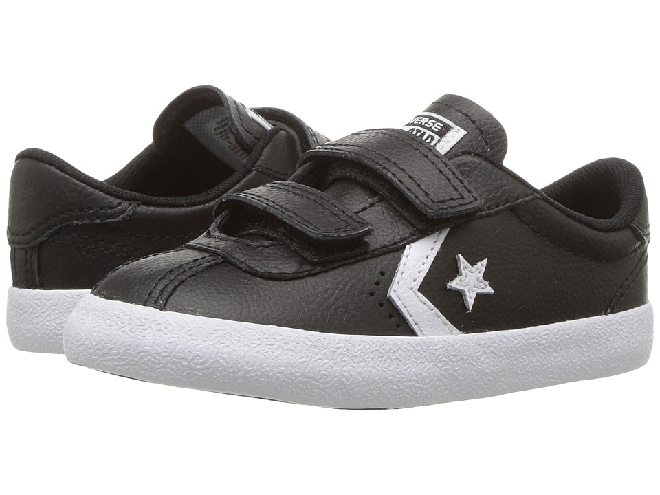Converse Kids Breakpoint 2V Leather Ox (Infant/Toddler) (Black/White/Black) Boy