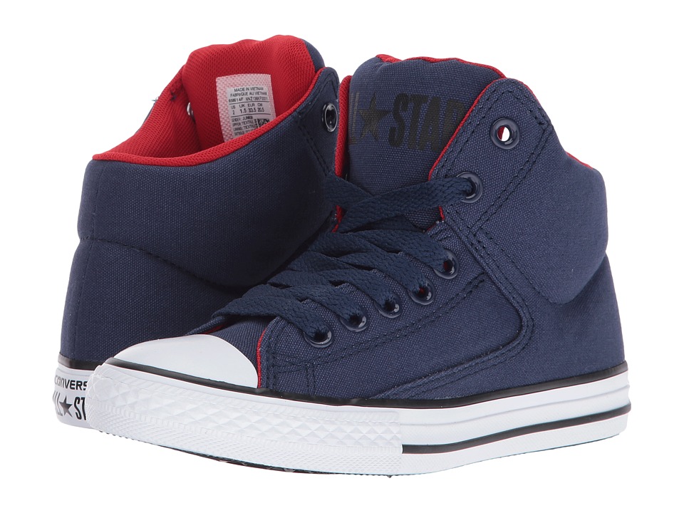 Converse Kids Chuck Taylor All Star High Street Hi (Little Kid/Big Kid) (Midnight Navy/White/Casino) Boy