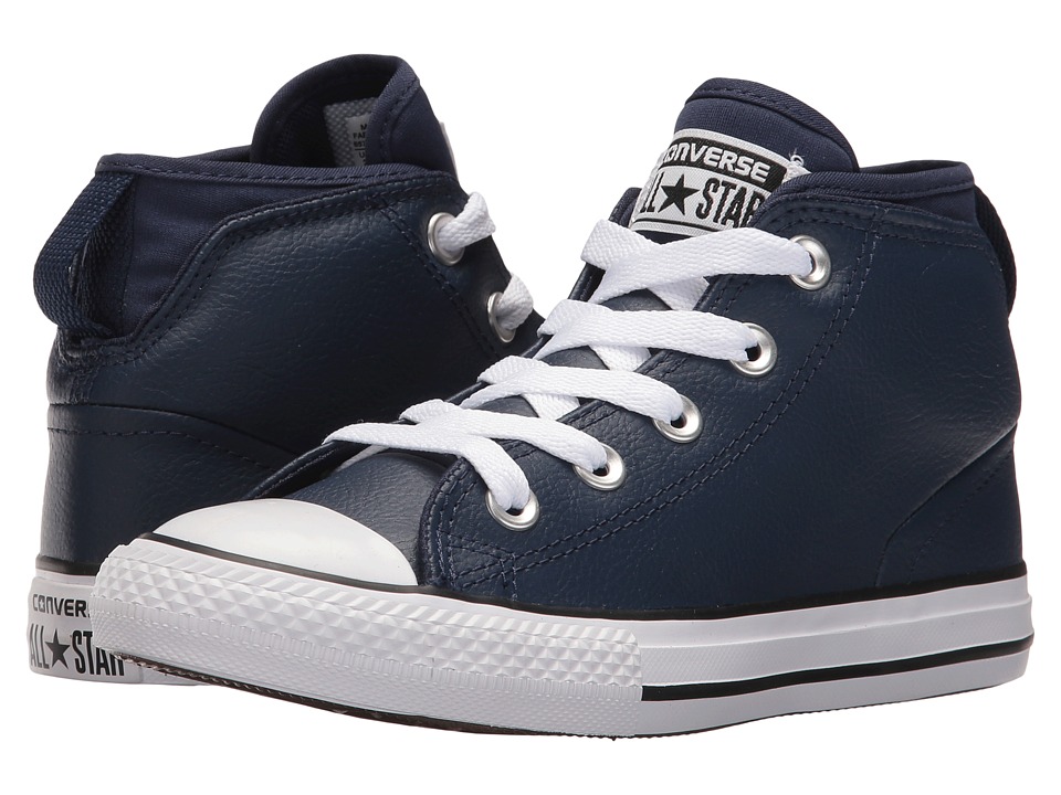 Converse Kids Chuck Taylor All Star Syde Street Mid (Little Kid/Big Kid) (Midnight Navy/Midnight Navy/White) Boy