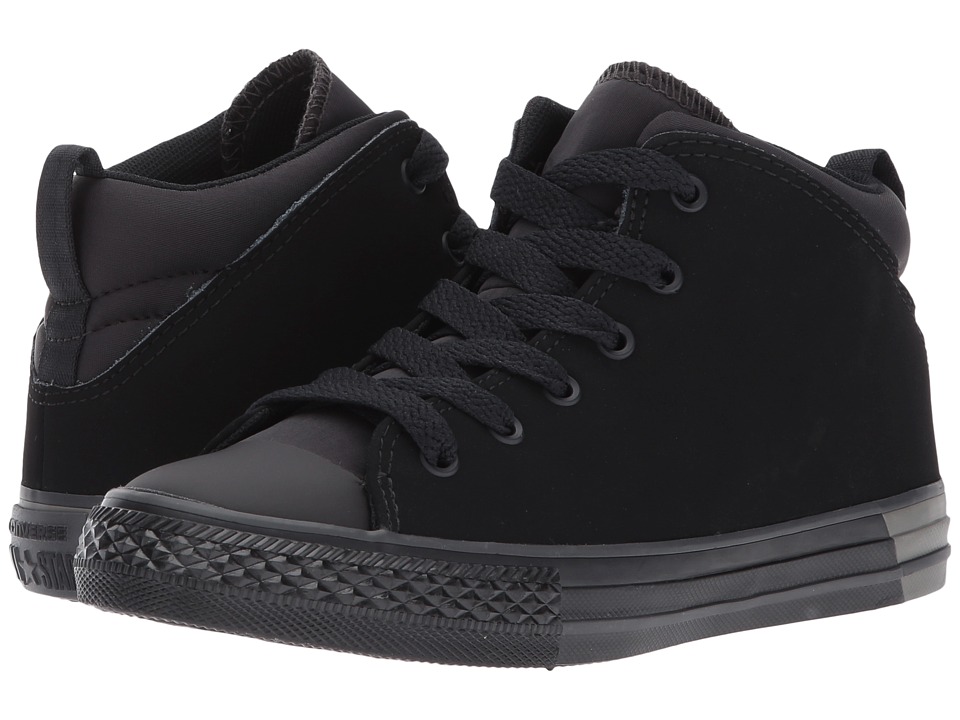 Converse Kids Chuck Taylor All Star Official Ripstop and Nubuck Mid (Little Kid/Big Kid) (Black/Almost Black) Boy