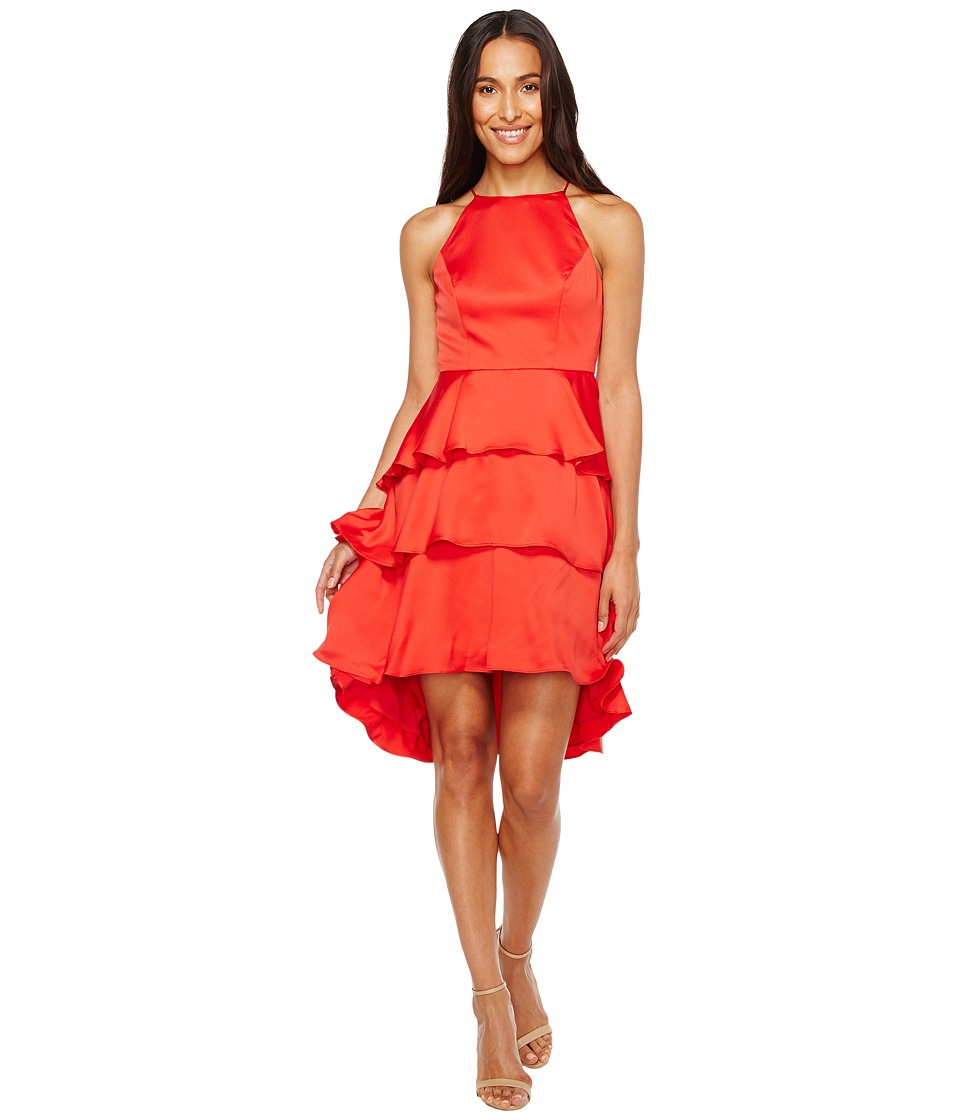 Aidan Mattox Satin Tiered Halter Cocktail Dress Aidan Mattox Satin Tiered Halter Cocktail Dress