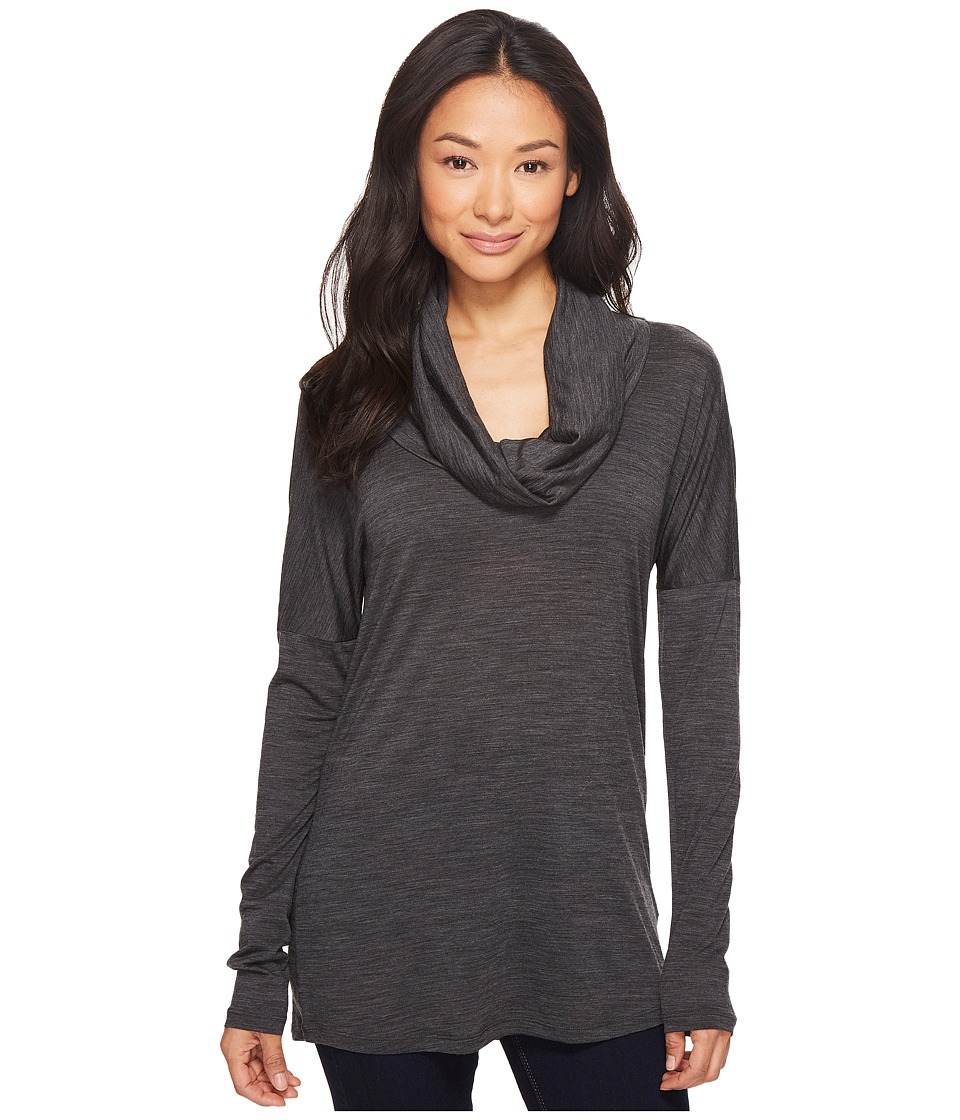 Icebreaker Aria Merino Long Sleeve Funnel (Jet Heather) Women