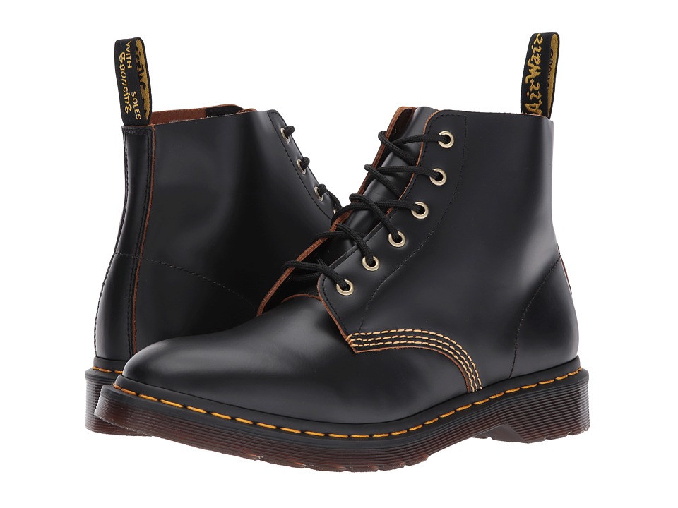 Dr. Martens 101 Smooth Archive 6-Eyelet Boot (Black Vintage Smooth) Boots