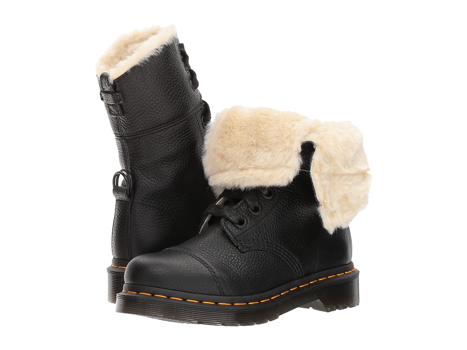 Dr. Martens Aimilita FL 9-Eye Toe Cap Boot (Black Aunt Sally) Women
