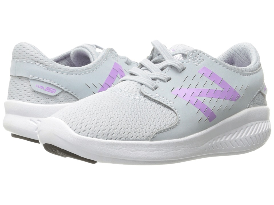 New Balance Kids FuelCore Coast v3 (Infant/Toddler) (Grey/Purple) Girls Shoes