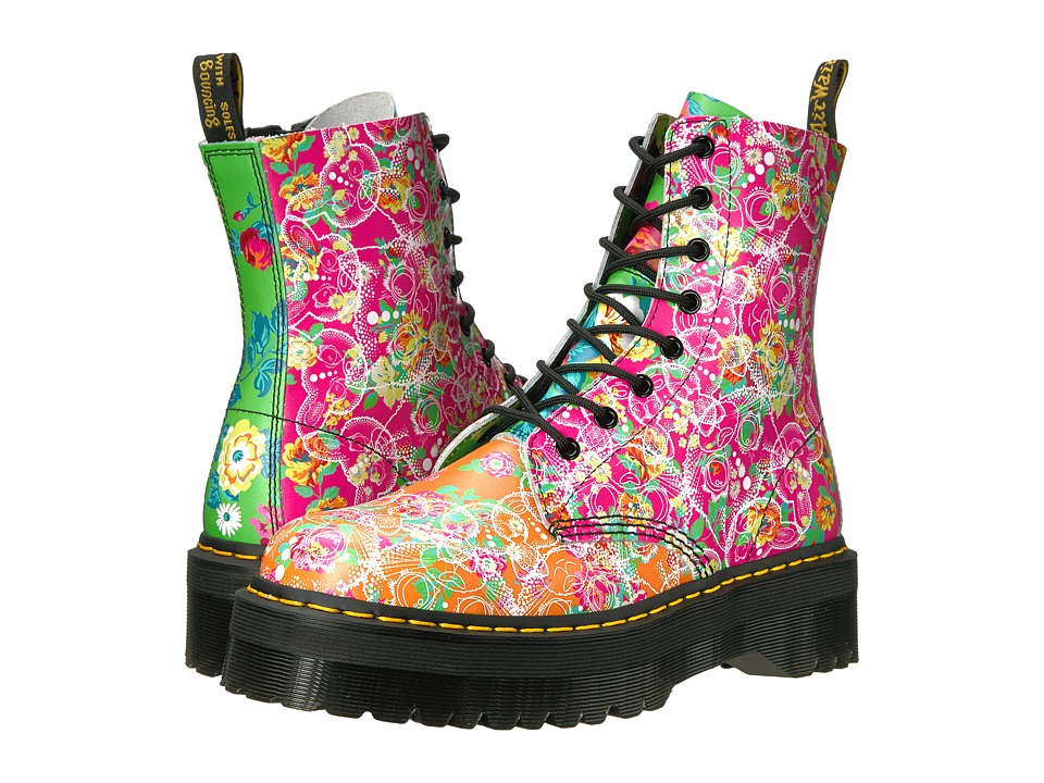 Dr. Martens Jadon Daze 8-Eye Boot (White Backhand/Daze Print) Women