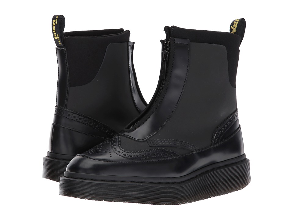 Dr. Martens Jemison Zip Boot (Black Concept/Black Polished Smooth) Women