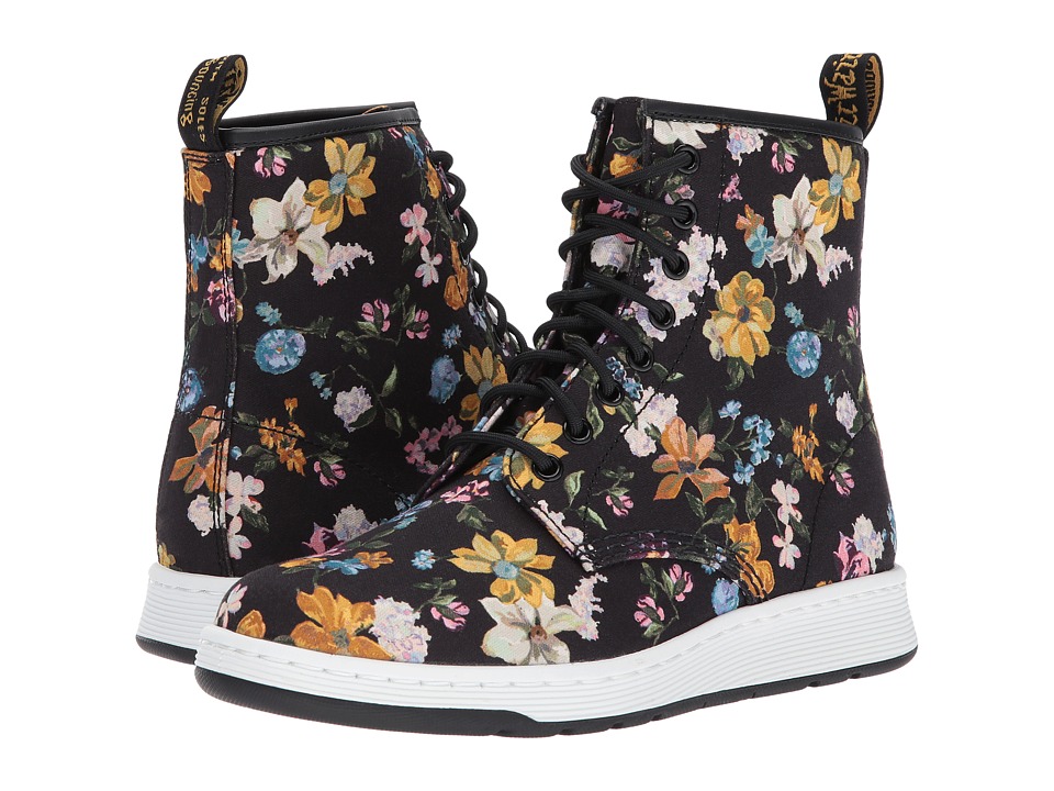 Dr. Martens Darcy Floral Newton 8-Eye Boot (Black Darcy Floral Fine Canvas) Women