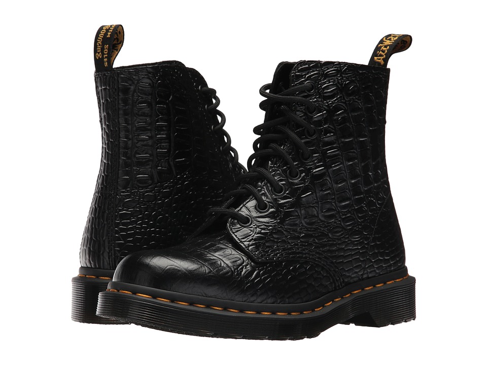 Dr. Martens Pascal Croco 8-Eye Boot (Black New Vibrance Croco) Women