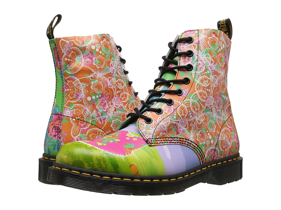 Dr. Martens Pascal Daze 8-Eye Boot (White Backhand/Daze Print) Women