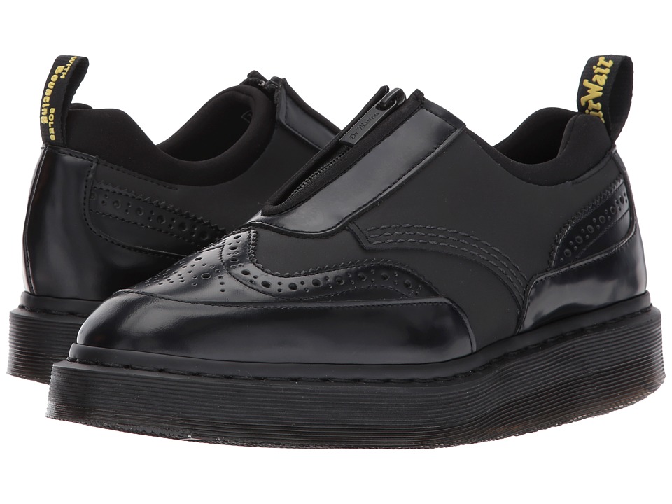 Dr. Martens Resnik Zip Brogue (Black Concept/Black Polished Smooth) Women