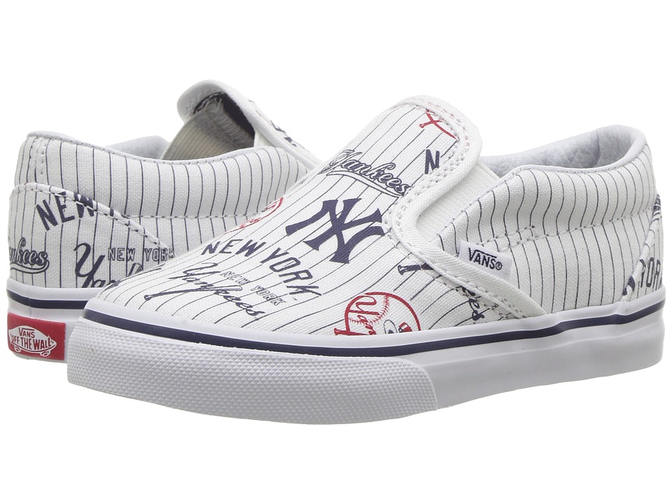 Vans Kids Classic Slip-On x MLB (Toddler) ((MLB) New York/Yankees/White) Kids Shoes