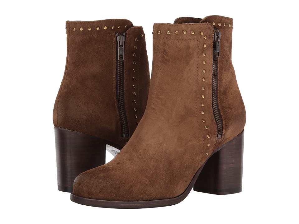 Frye Addie Stud Double Zip (Chestnut Soft Oiled Suede) Women
