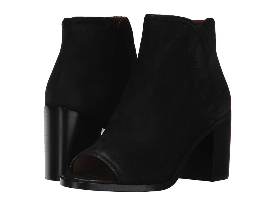 Frye Danica Peep Bootie (Black Nubuck) Women