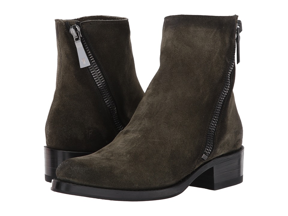Frye Demi Zip Bootie (Forest Soft Oiled Suede) Women