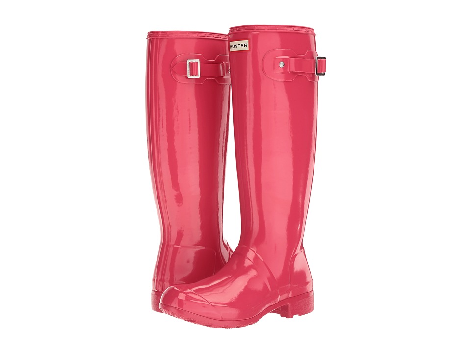 Hunter Original Tour Gloss Packable Rain Boot (Mosse Pink) Women