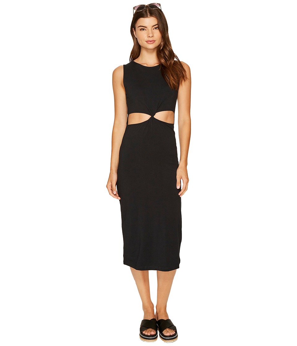 Roxy May Blossom Cut Out Mid Length Bodycon Dress (Anthracite) Women