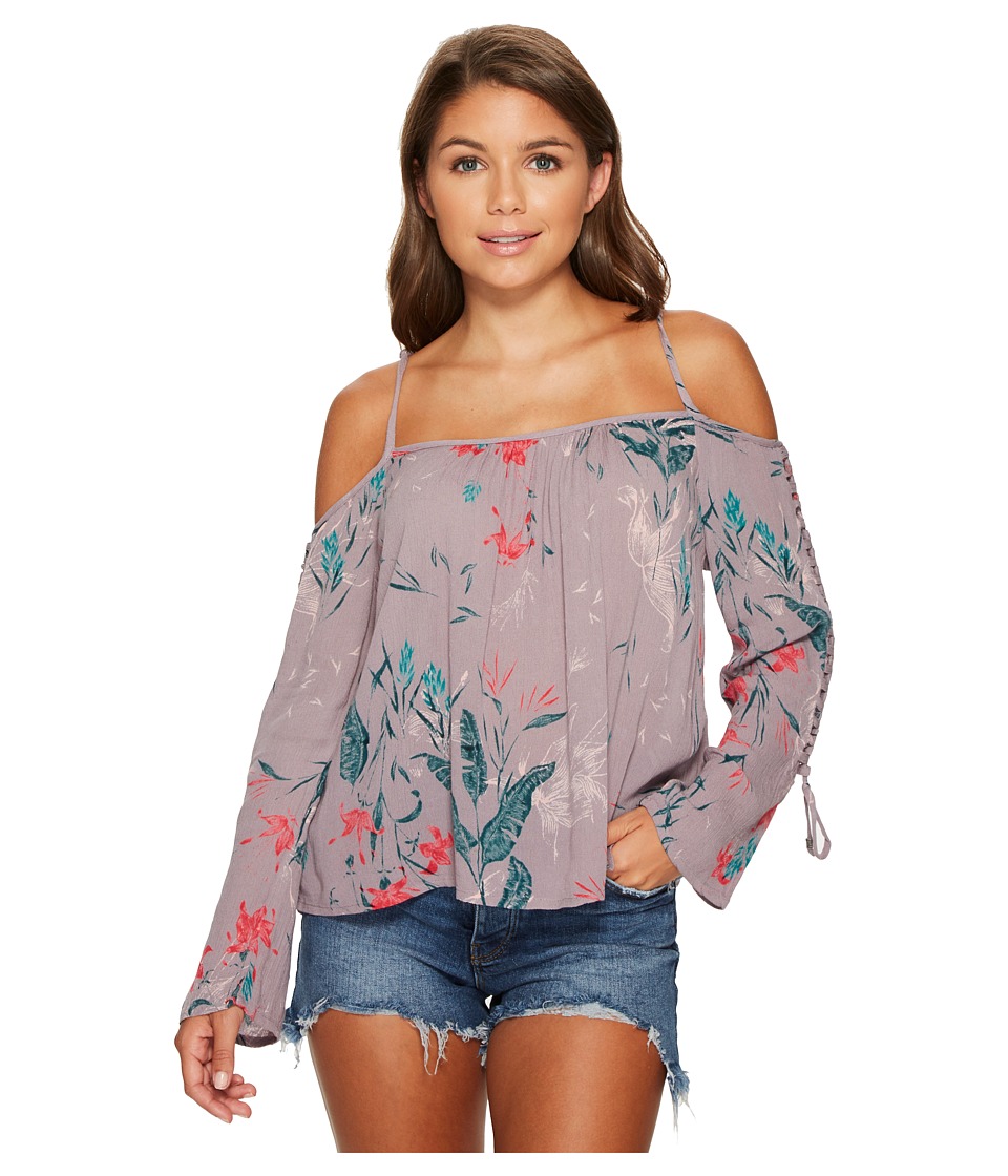Roxy - Paradise Ocean Printed Top (Minimal Gray Lee Lee) Women