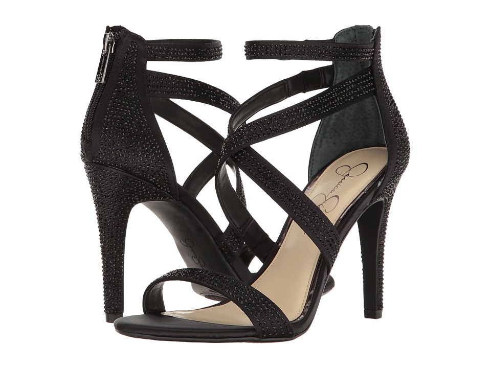 Jessica Simpson Emilyn (Black Crystal Satin) Women