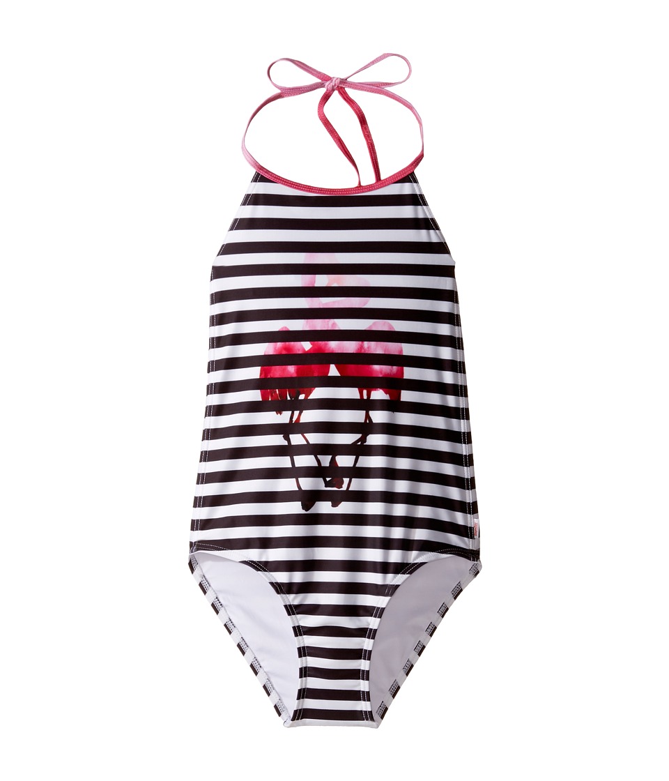 Munster Kids Stella One-Piece Swimsuit (Toddler/Little Kids/Big Kids) (Black/White Stripe) Girl